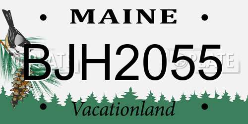 BJH2055 Maine License Plate