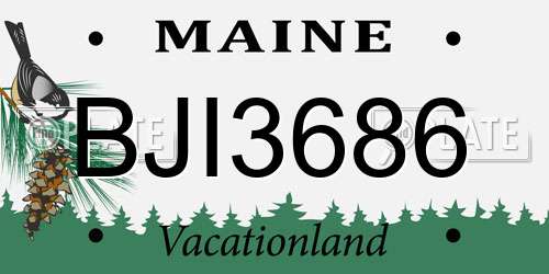 BJI3686 Maine License Plate