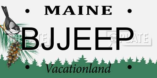 BJJEEP Maine License Plate