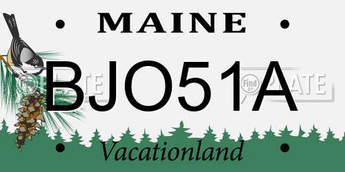 BJO51A Maine License Plate