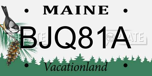 BJQ81A Maine License Plate