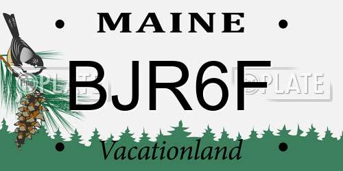 BJR6F Maine License Plate