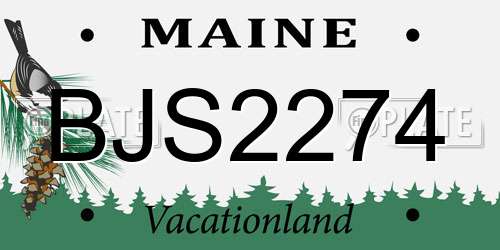 BJS2274 Maine License Plate