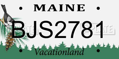 BJS2781 Maine License Plate