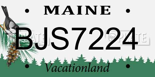 BJS7224 Maine License Plate