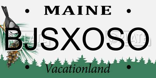 BJSXOSO Maine License Plate