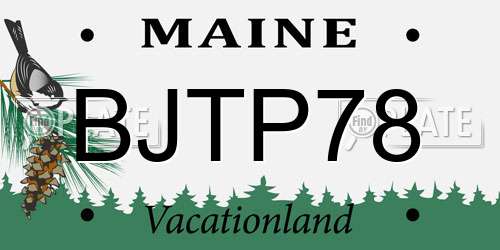 BJTP78 Maine License Plate