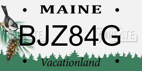 BJZ84G Maine License Plate