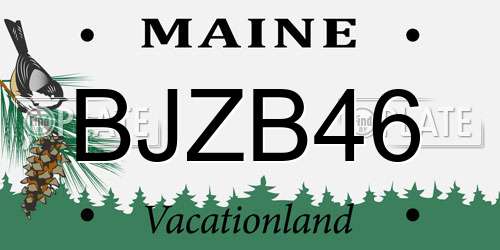 BJZB46 Maine License Plate