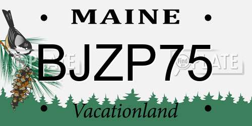 BJZP75 Maine License Plate