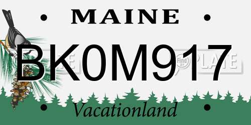 BK0M917 Maine License Plate