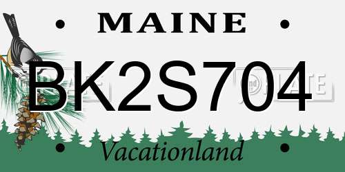 BK2S704 Maine License Plate