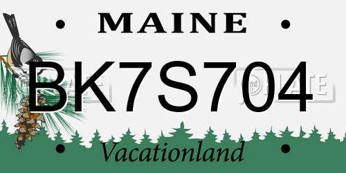 BK7S704 Maine License Plate