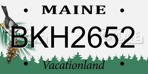 BKH2652 Maine License Plate