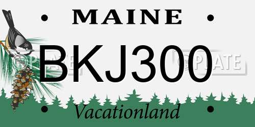BKJ300 Maine License Plate