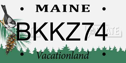 BKKZ74 Maine License Plate