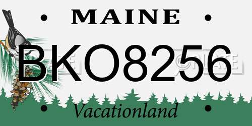 BKO8256 Maine License Plate