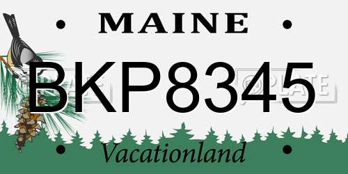 BKP8345 Maine License Plate