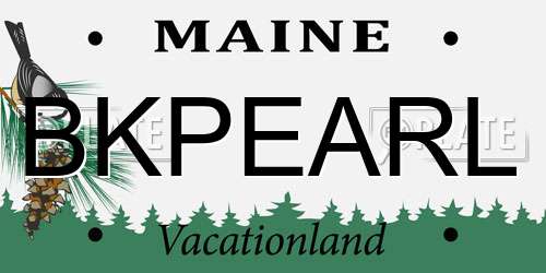 BKPEARL Maine License Plate