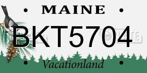 BKT5704 Maine License Plate