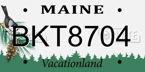 BKT8704 Maine License Plate