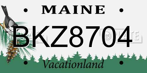 BKZ8704 Maine License Plate