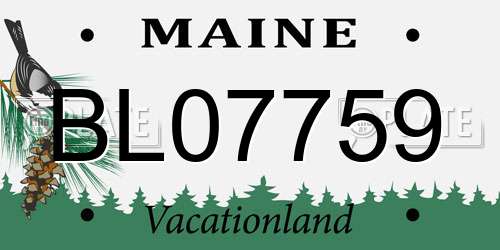 BL07759 Maine License Plate