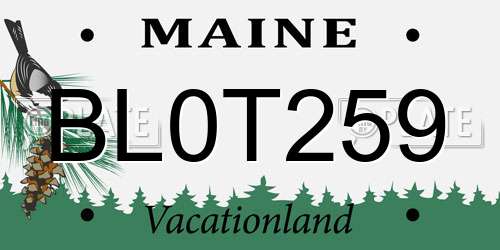 BL0T259 Maine License Plate
