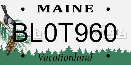 BL0T960 Maine License Plate