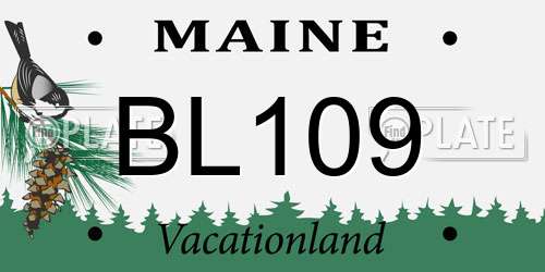 BL109 Maine License Plate