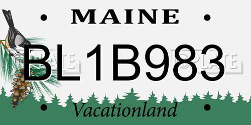 BL1B983 Maine License Plate