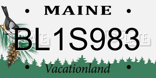 BL1S983 Maine License Plate