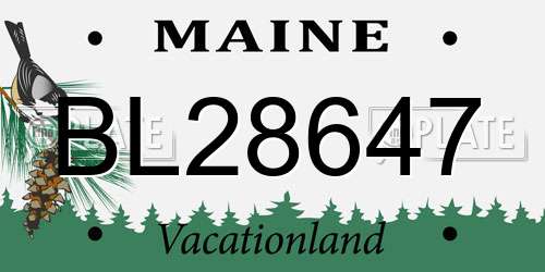 BL28647 Maine License Plate
