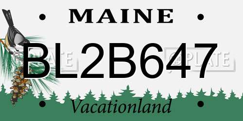 BL2B647 Maine License Plate
