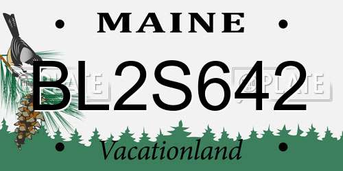 BL2S642 Maine License Plate