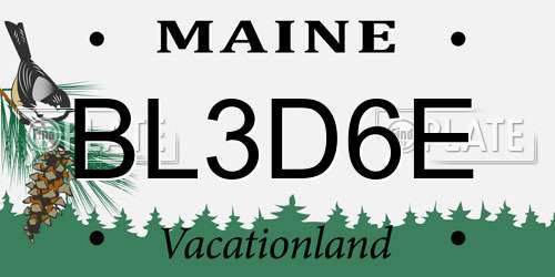 BL3D6E Maine License Plate