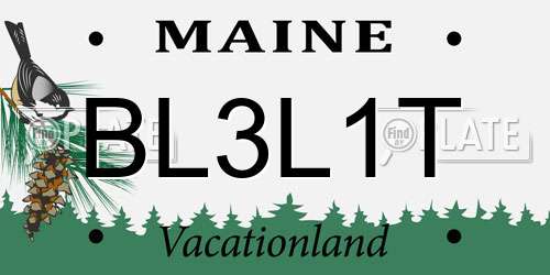 BL3L1T Maine License Plate