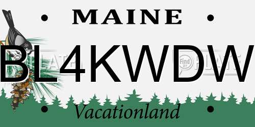 BL4KWDW Maine License Plate