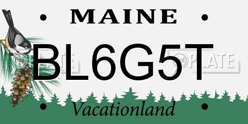 BL6G5T Maine License Plate