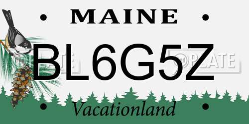 BL6G5Z Maine License Plate