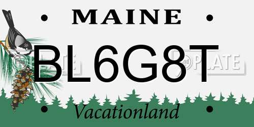 BL6G8T Maine License Plate