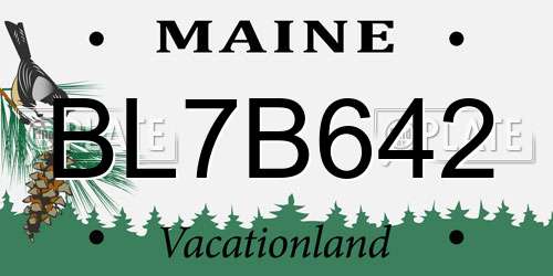 BL7B642 Maine License Plate