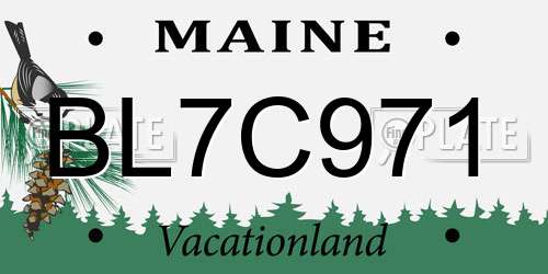 BL7C971 Maine License Plate