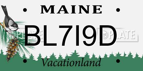 BL7I9D Maine License Plate