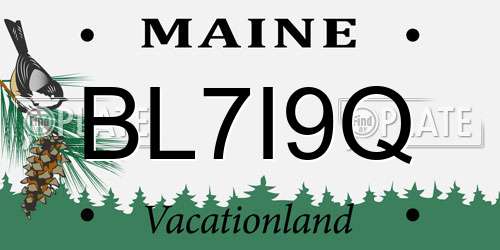 BL7I9Q Maine License Plate