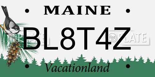 BL8T4Z Maine License Plate