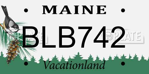 BLB742 Maine License Plate