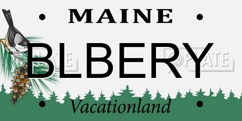 BLBERY Maine License Plate