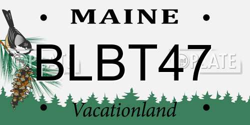 BLBT47 Maine License Plate