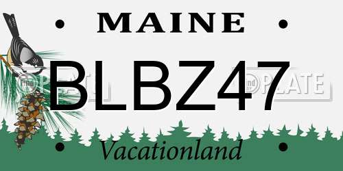BLBZ47 Maine License Plate